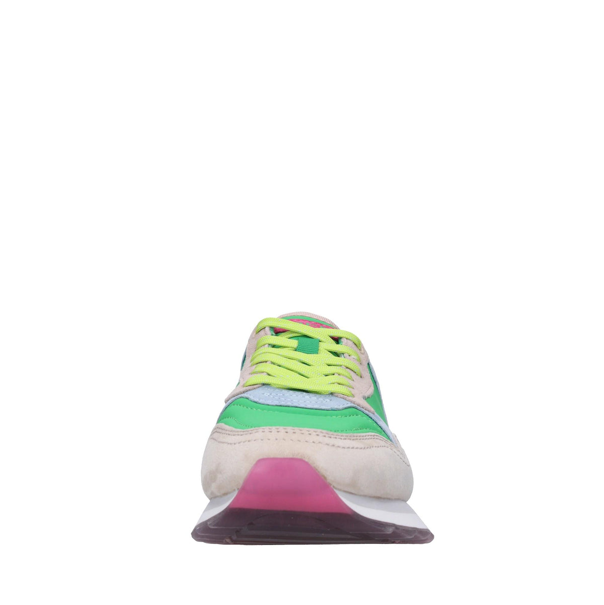 Sneakers in pelle e tessuto 