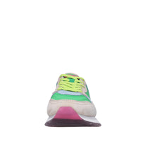 Sneakers in pelle e tessuto 