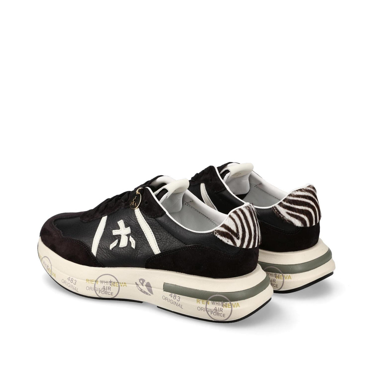 Sneakers Cassie Var 7681 in pelle, ecopelle e tessuto 