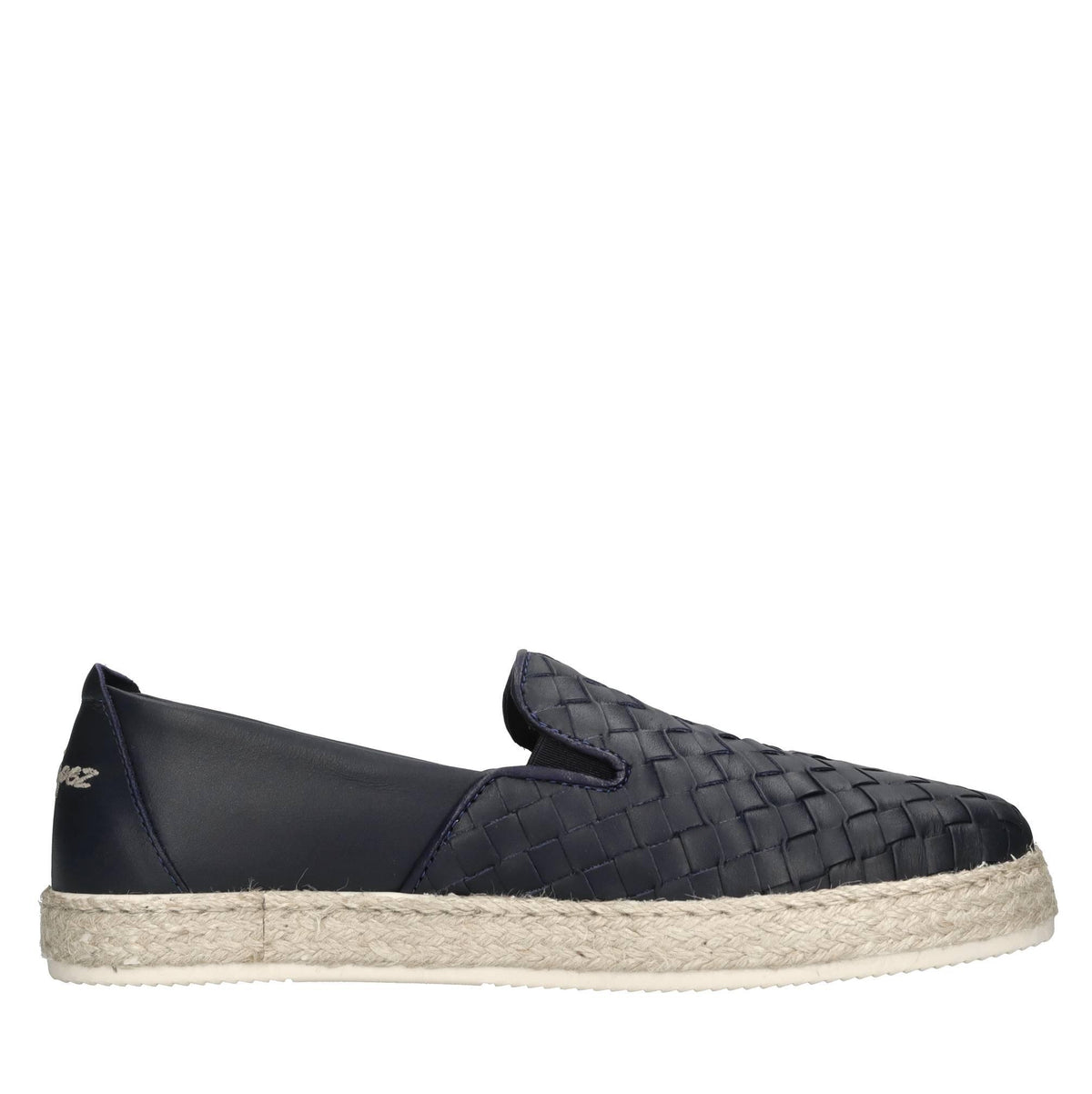 Mocassini espadrillas in pelle e rafia 