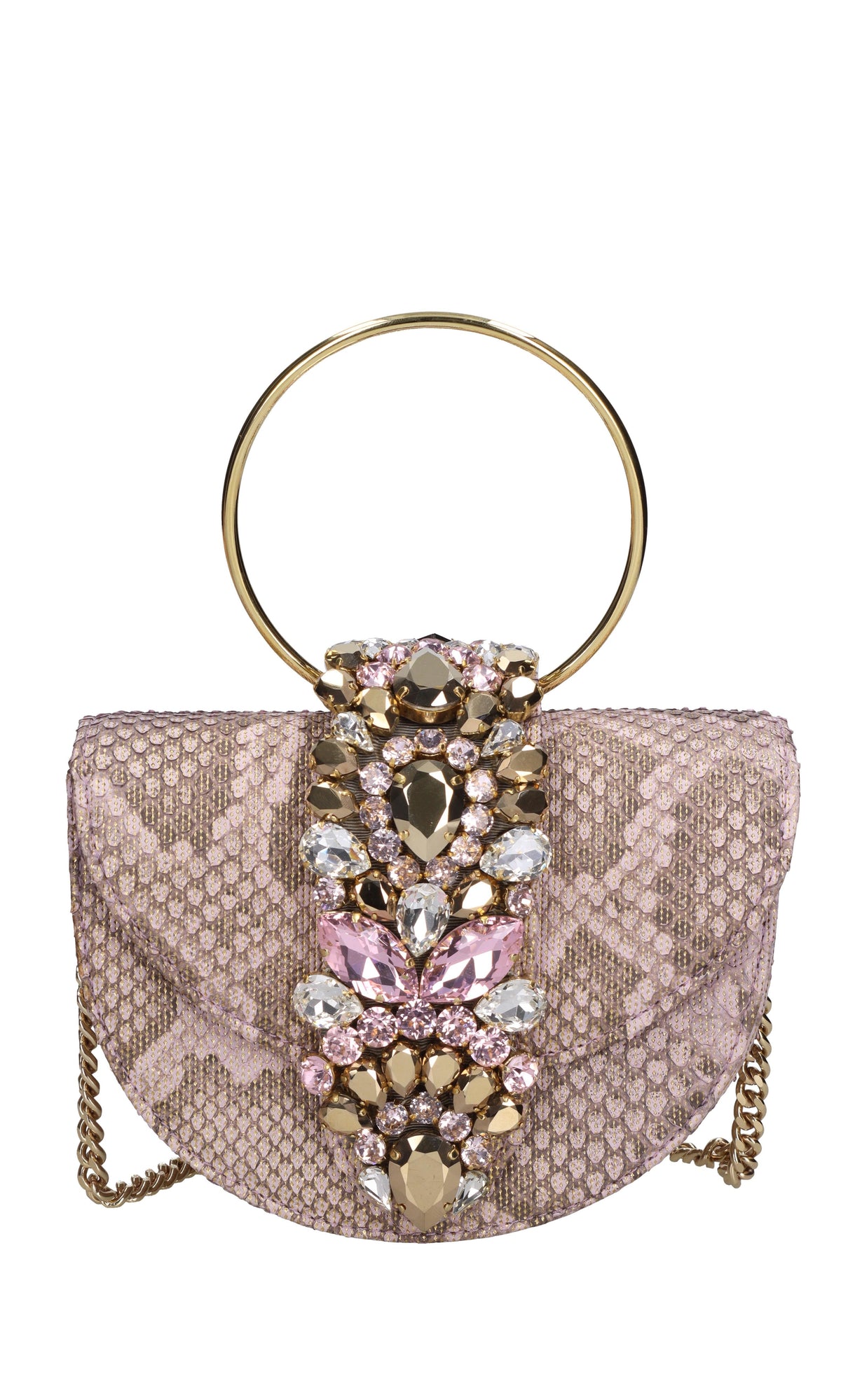 Borsa mini brigitte python in tessuto 