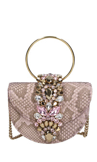 Borsa mini brigitte python in tessuto 