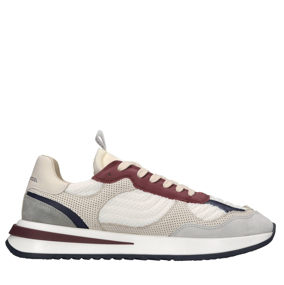 Sneakers in pelle e tessuto 