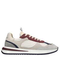 Sneakers in pelle e tessuto 