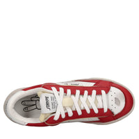 Sneakers in pelle e tessuto 