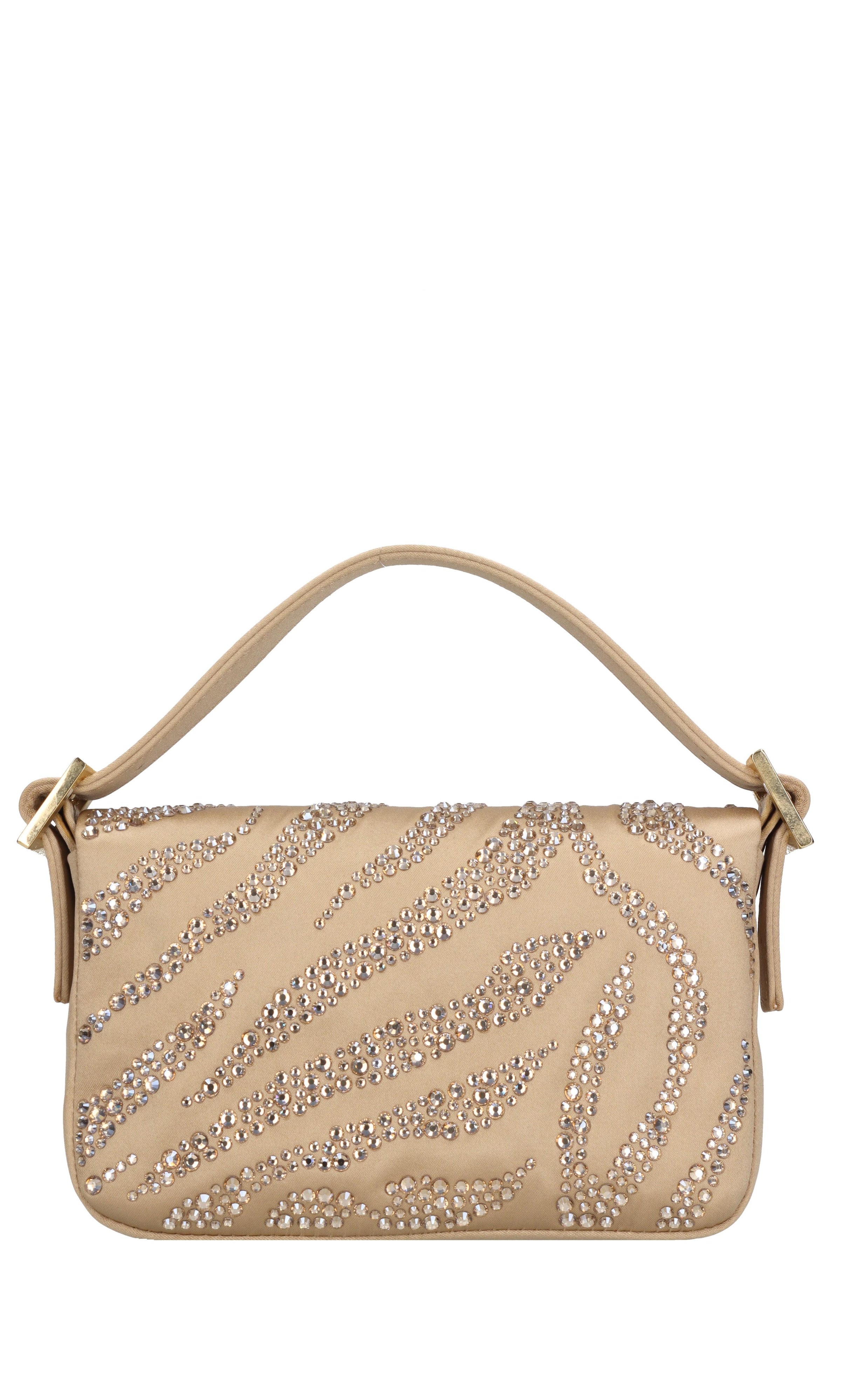 Borsa mini Habib in raso e strass 