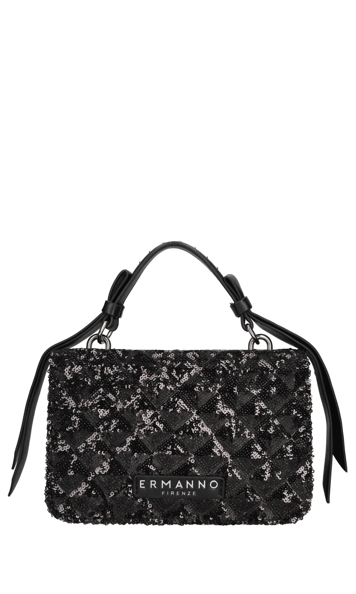 Borsa in ecopelle e paillettes 