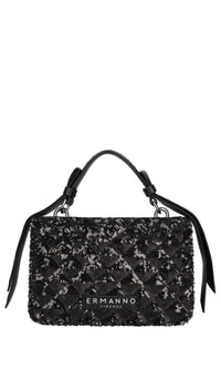 Borsa in ecopelle e paillettes 