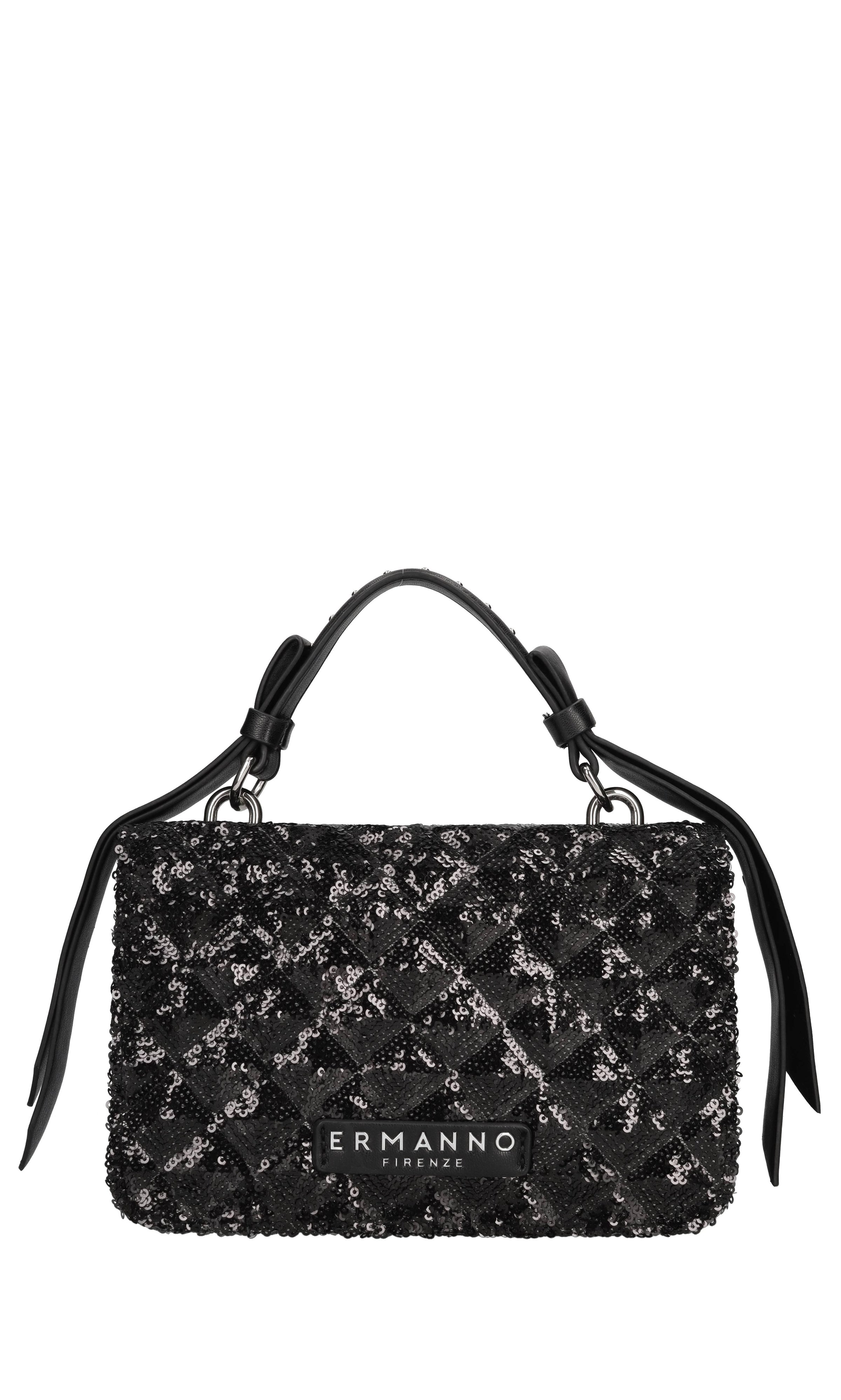Borsa in ecopelle e paillettes 