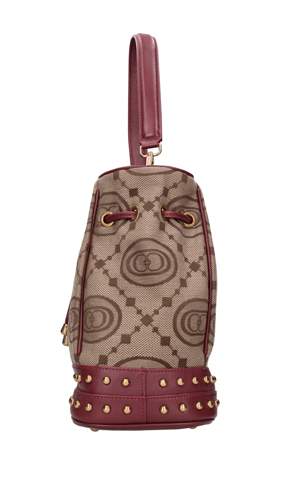 Borsa in pelle e tessuto 