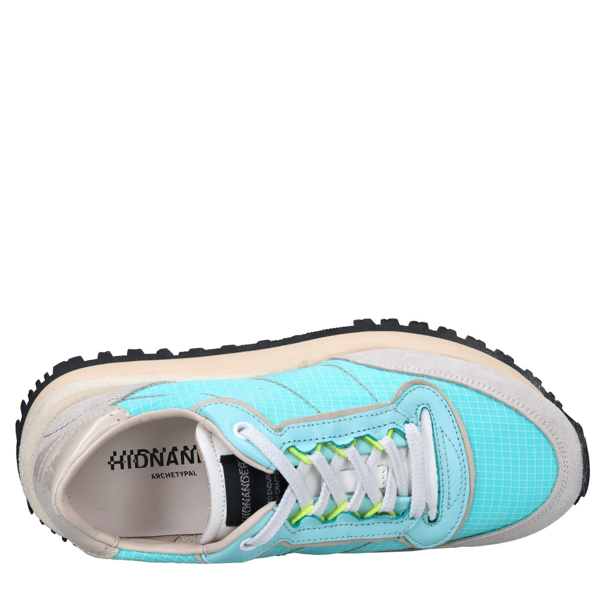 Sneakers in pelle e tessuto 