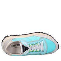 Sneakers in pelle e tessuto 