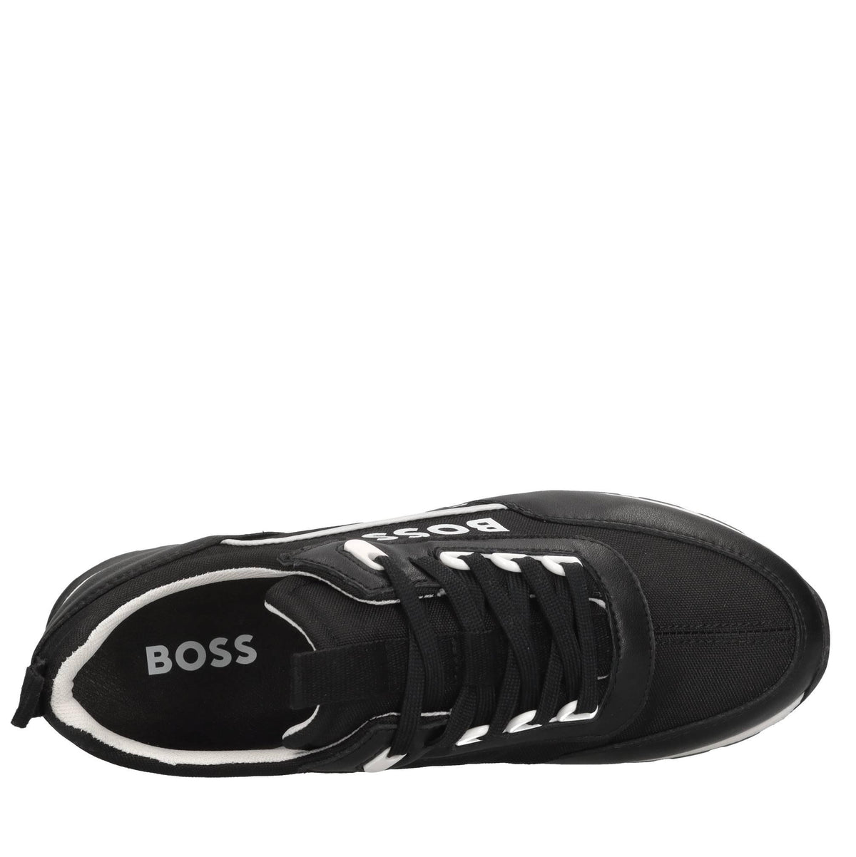 Sneakers in pelle e tessuto 
