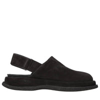 Mules in camoscio e pelle 