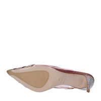 Décolleté Slingback in pelle strass e PVC 