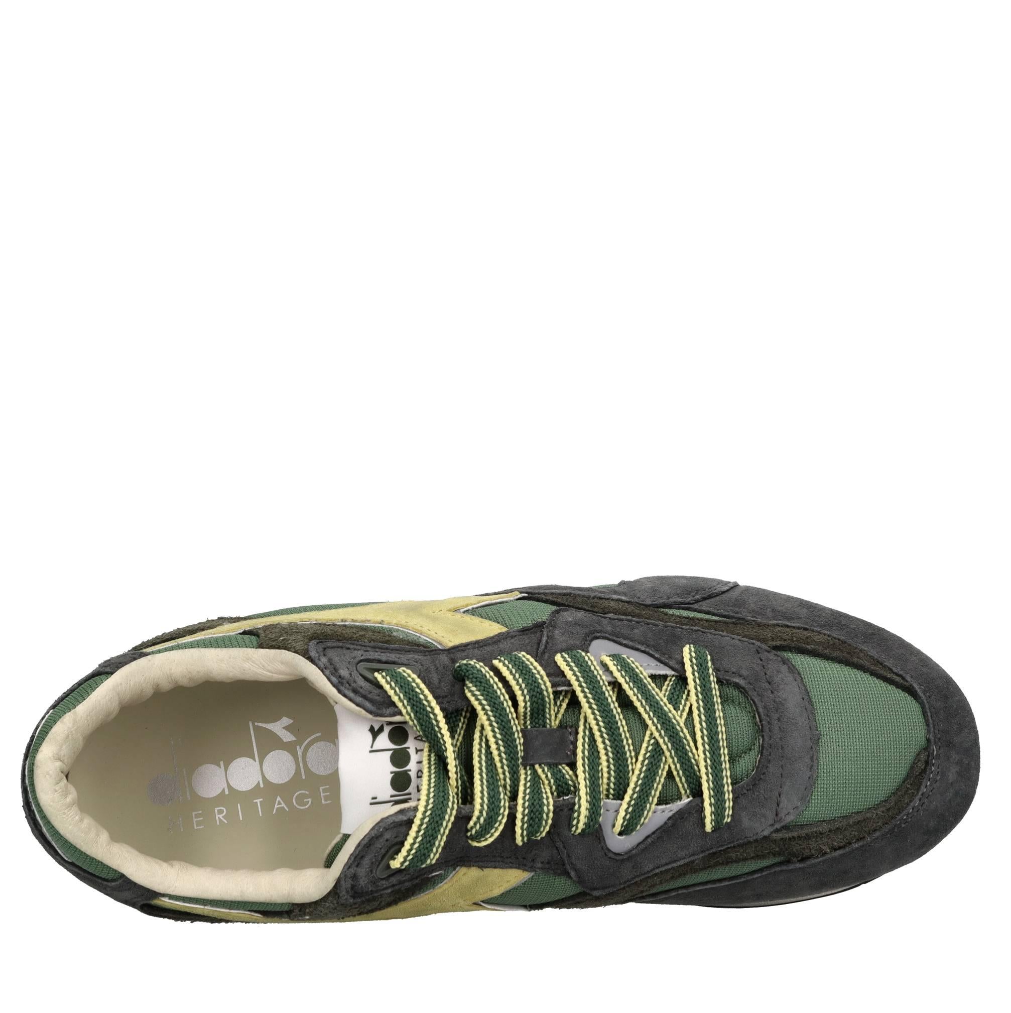 Sneakers modello HERITAGE in tessuto e pelle scamosciata 