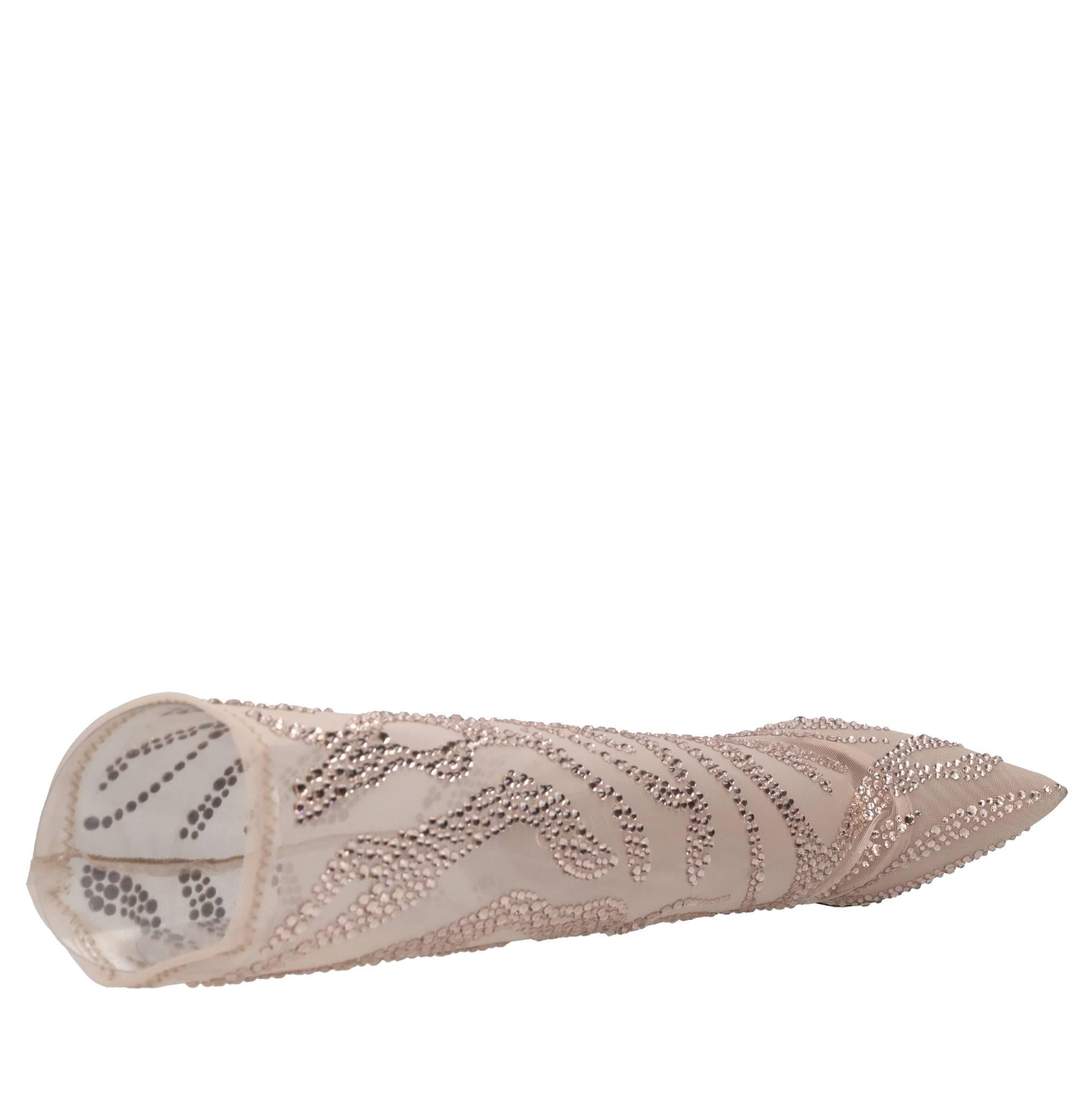 Tronchetti Logan Bootie in tessuto elasticizzato e strass 