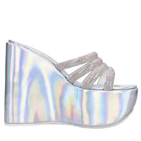 Zeppe in pelle e strass 