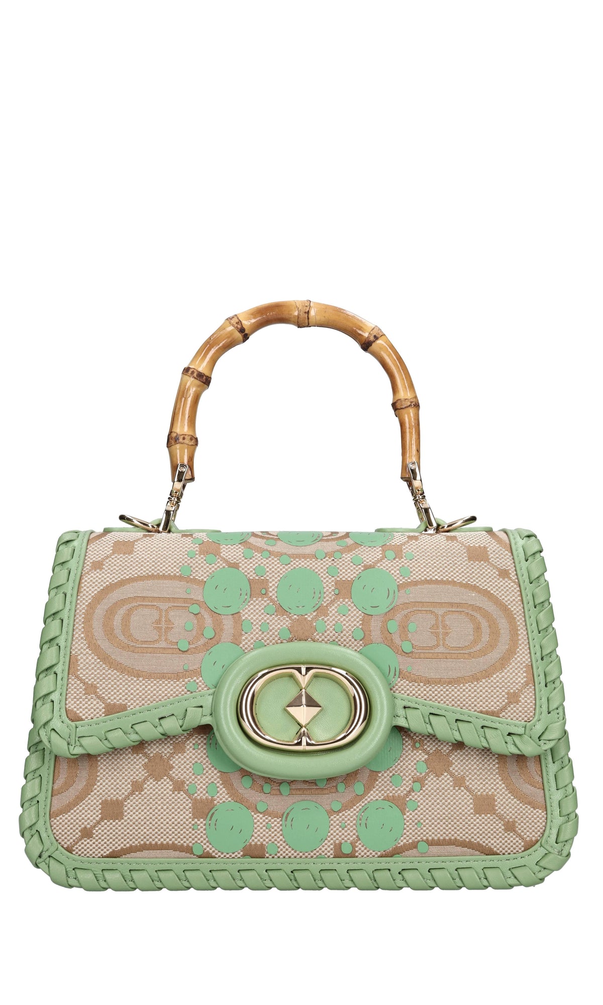 Borsa Monogram in pelle e tessuto 
