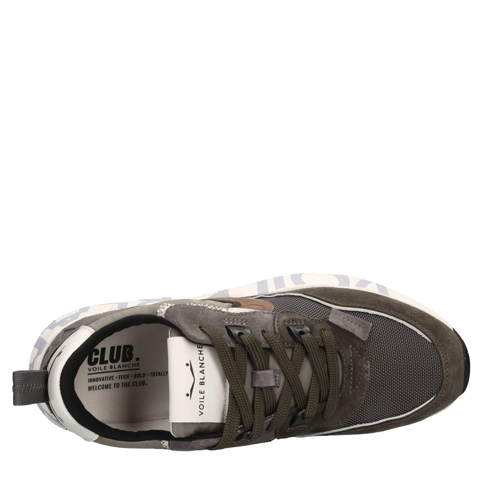 Sneakers in camoscio e tessuto 