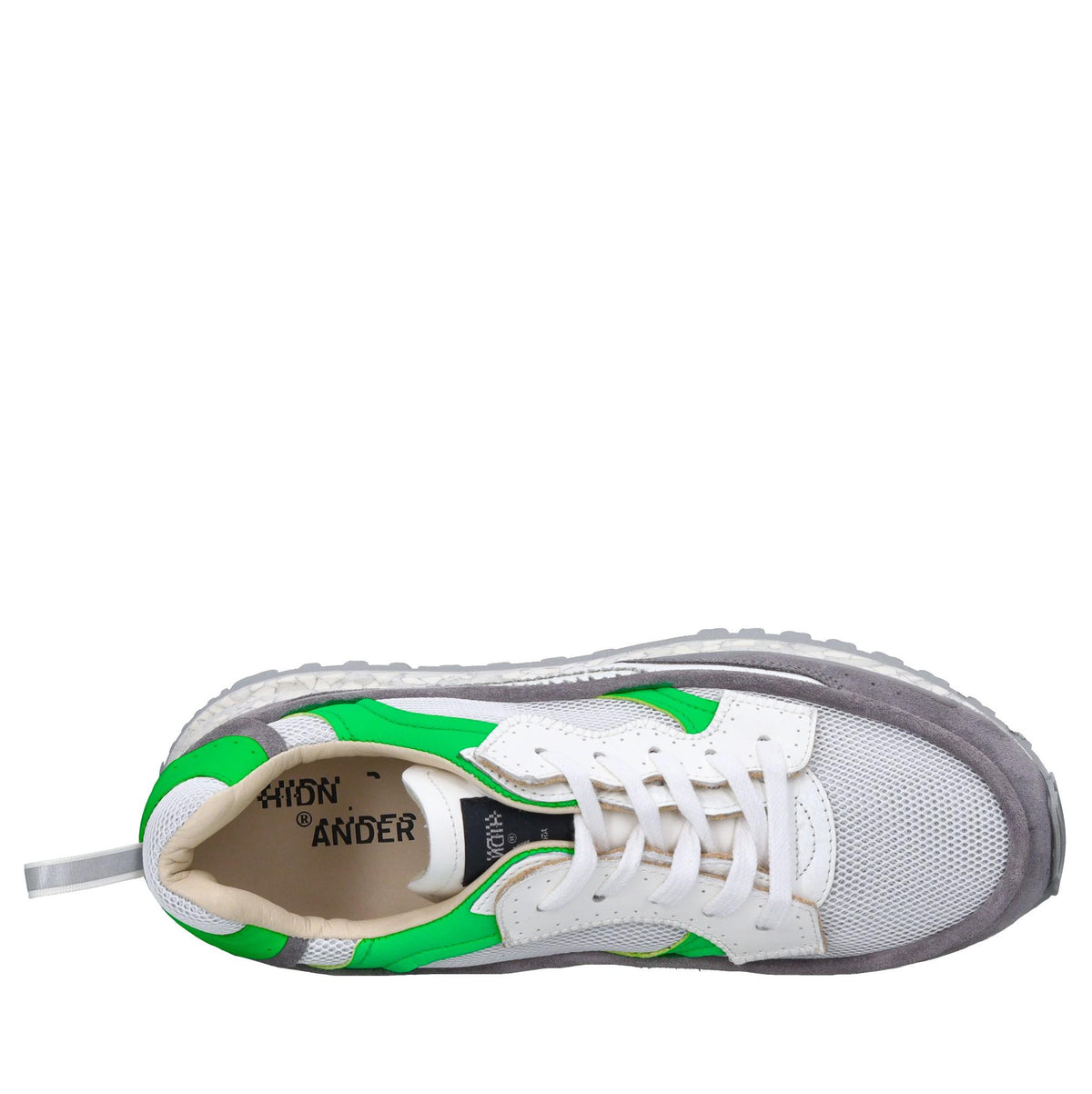 Sneakers in pelle e tessuto 