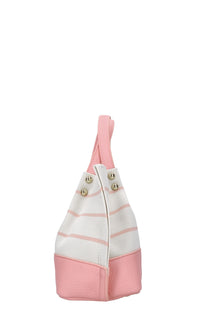 Borsa Stripes in tessuto ed ecopelle 
