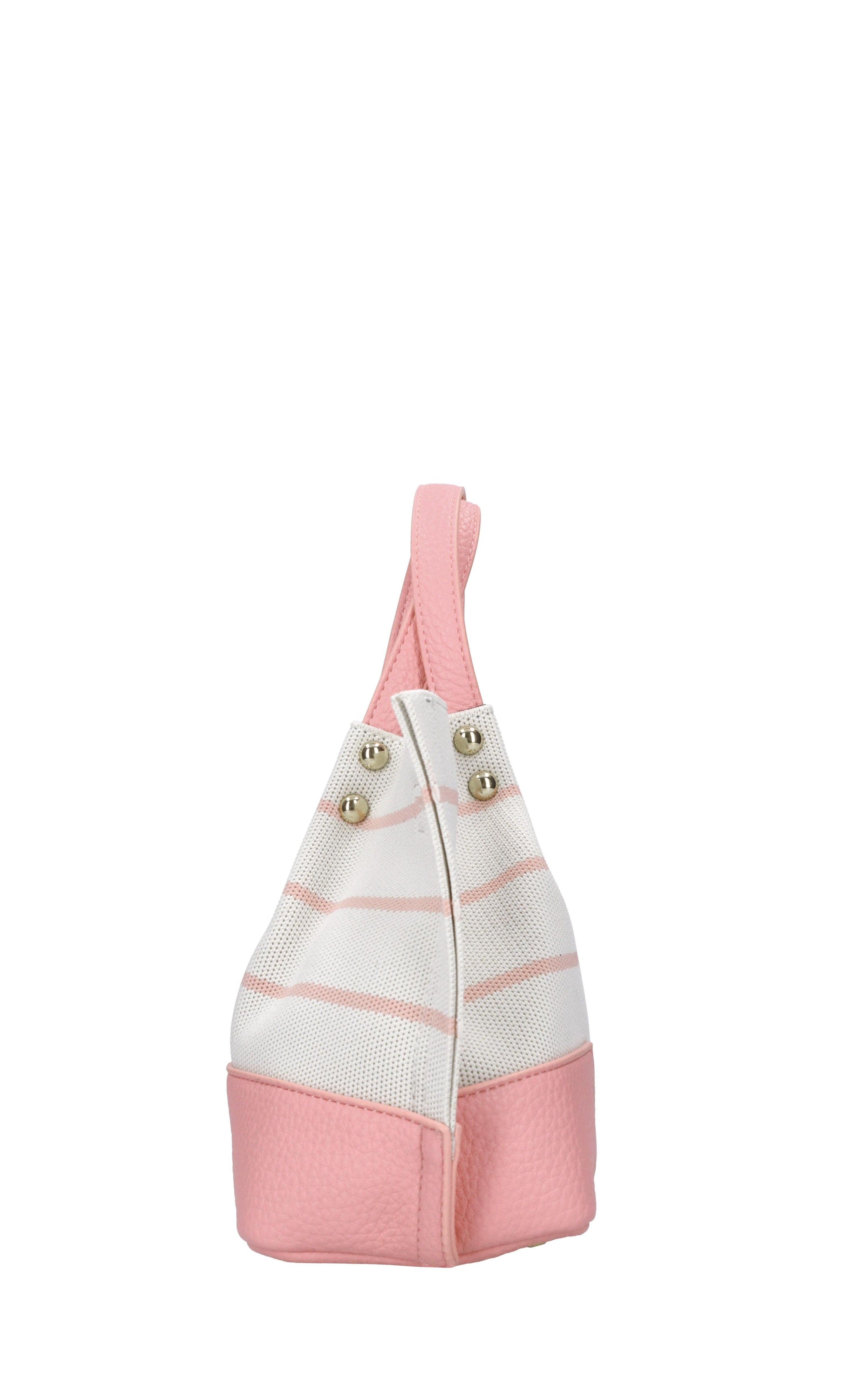 Borsa Stripes in tessuto ed ecopelle 