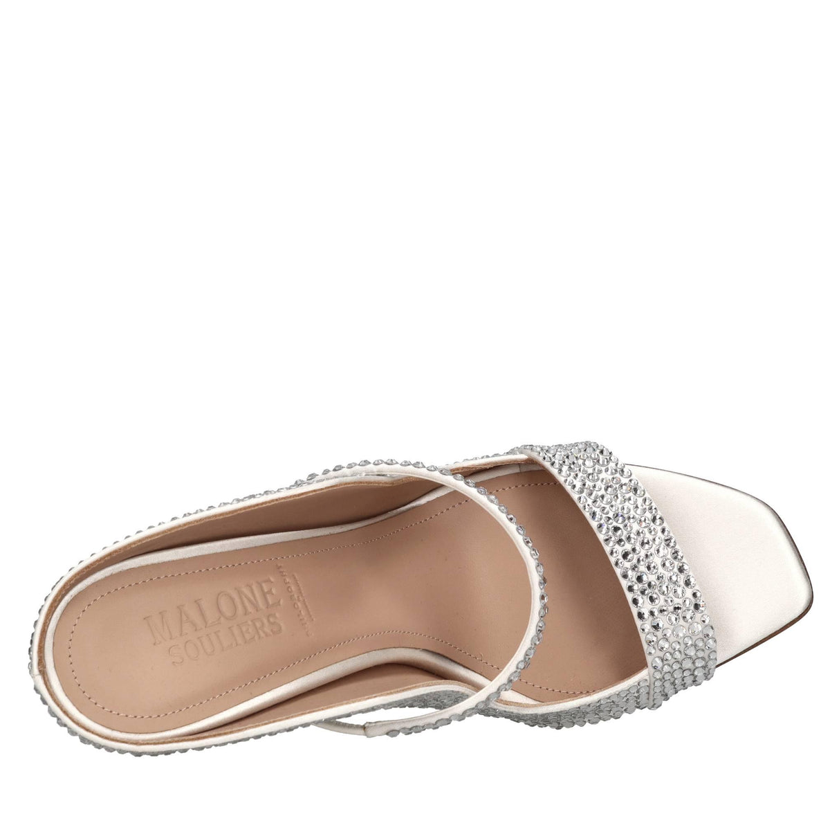 Mules modello Carlotta in raso e strass 