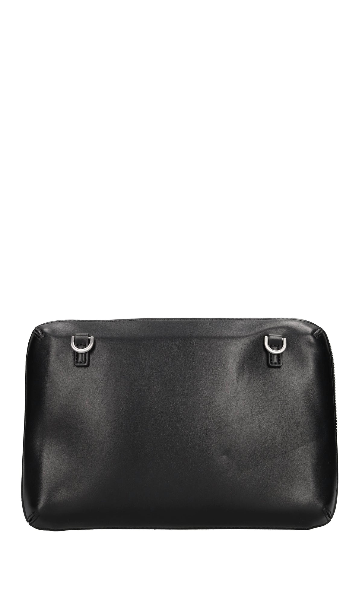 Beauty cases in ecopelle con logo in metallo e tracolla in tessuto 