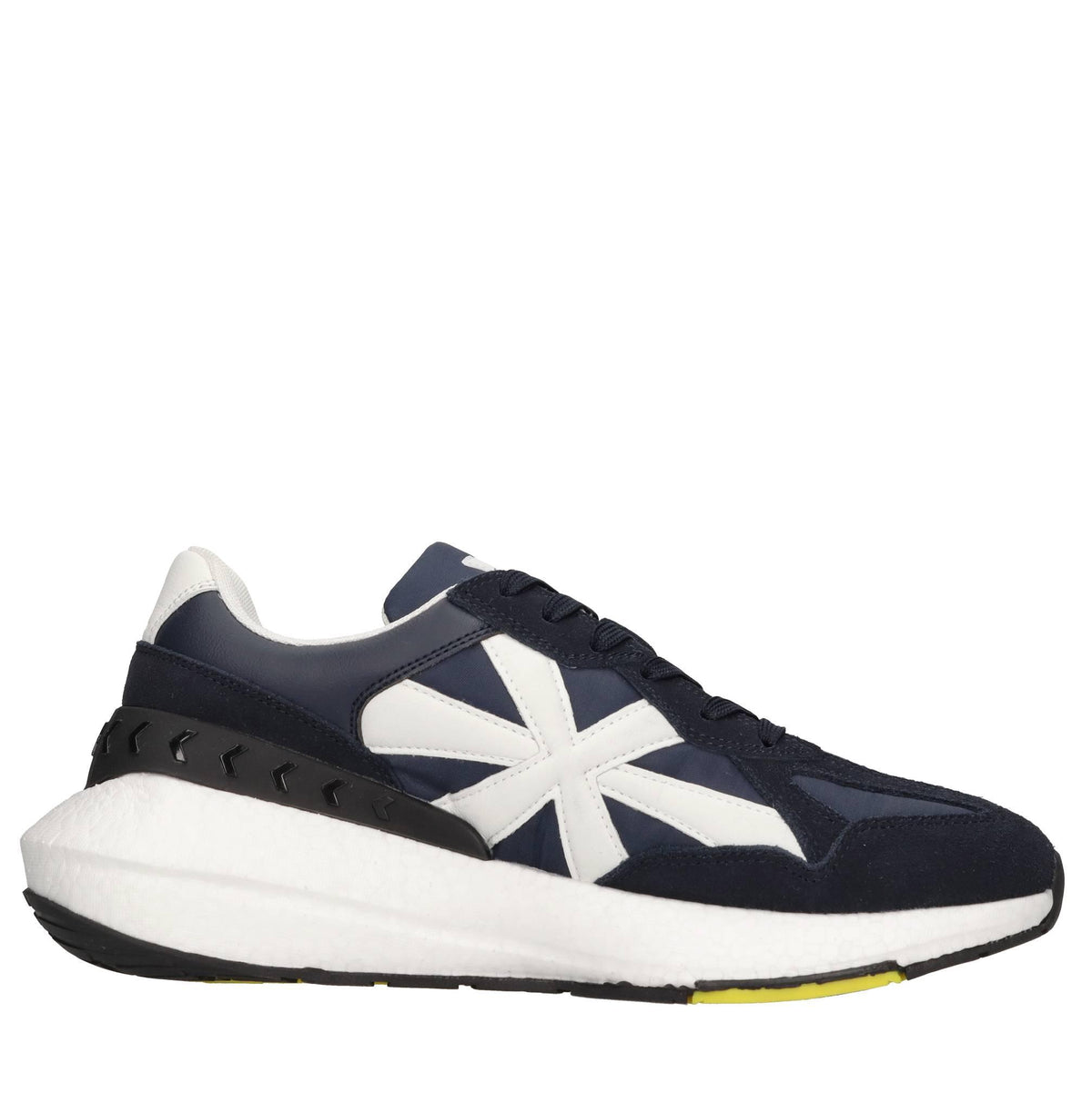 Sneakers in pelle e tessuto 