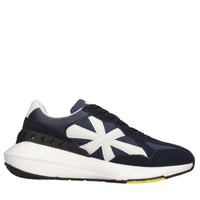 Sneakers in pelle e tessuto 