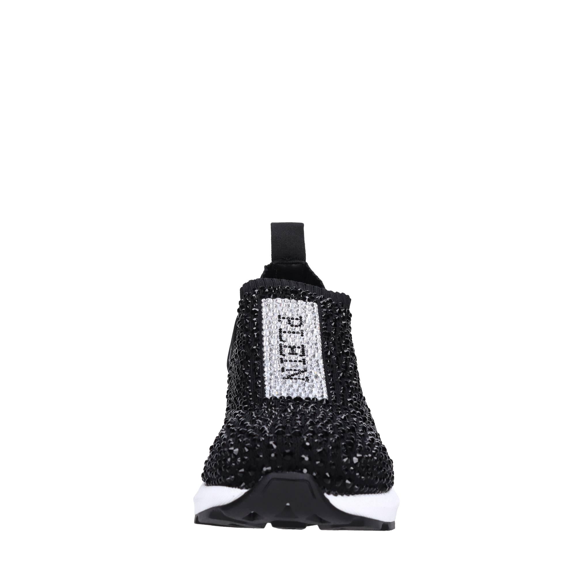 Sneakers in tessuto e strass 