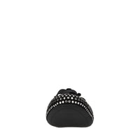 Ballerine in camoscio,tessuto elastico e strass 