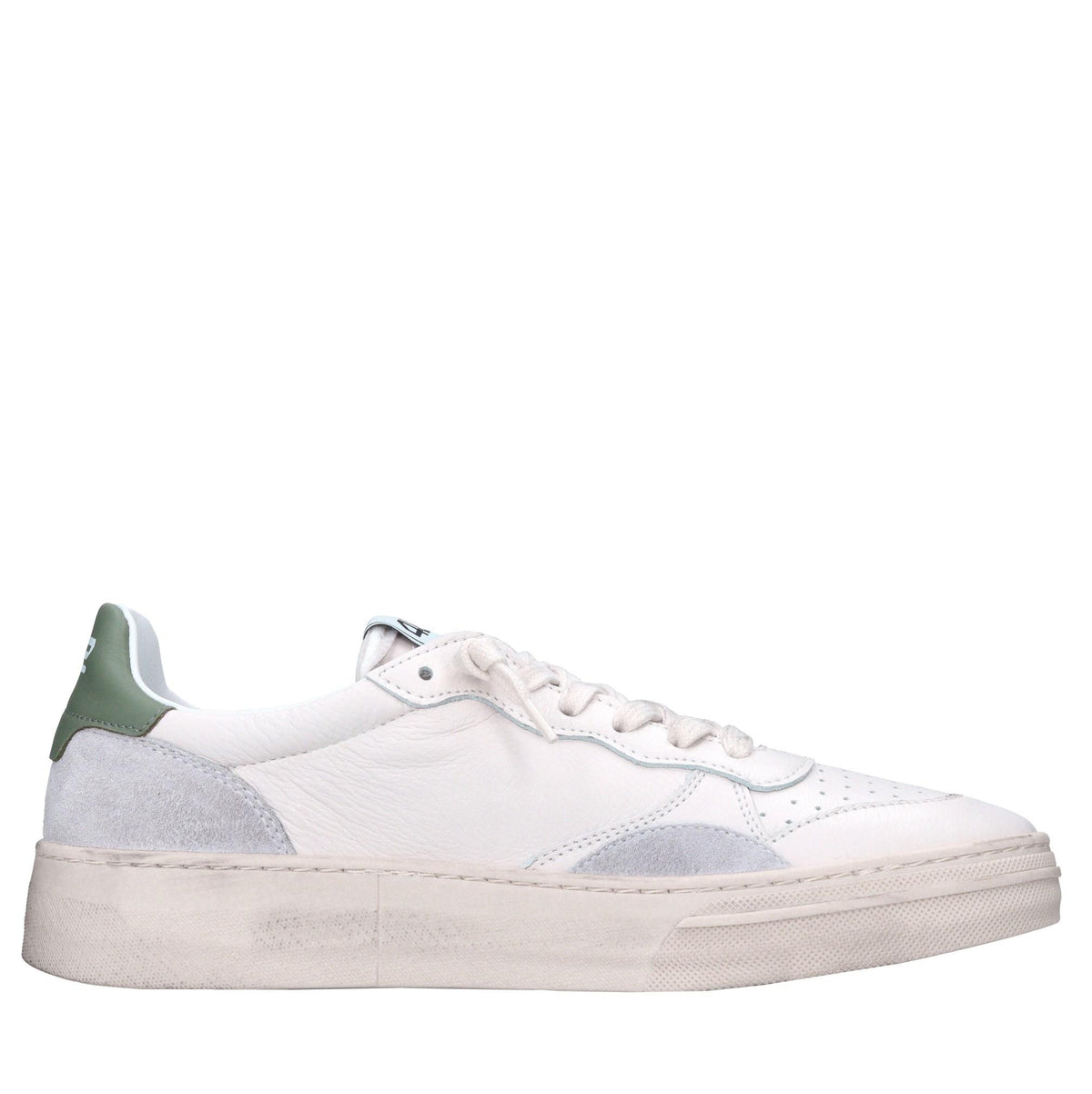 Sneakers in pelle e tessuto 