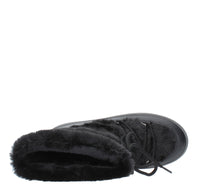 Stivaletti da neve modello LTRACK FAUX FUR MOON BOOT in ecopelliccia e nylon tecnico idrorepellente 