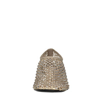 Décolleté Connie in pelle tessuto e strass 