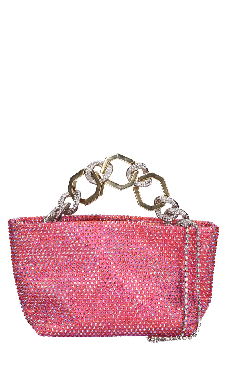 Borsa Jessye in tessuto e strass 