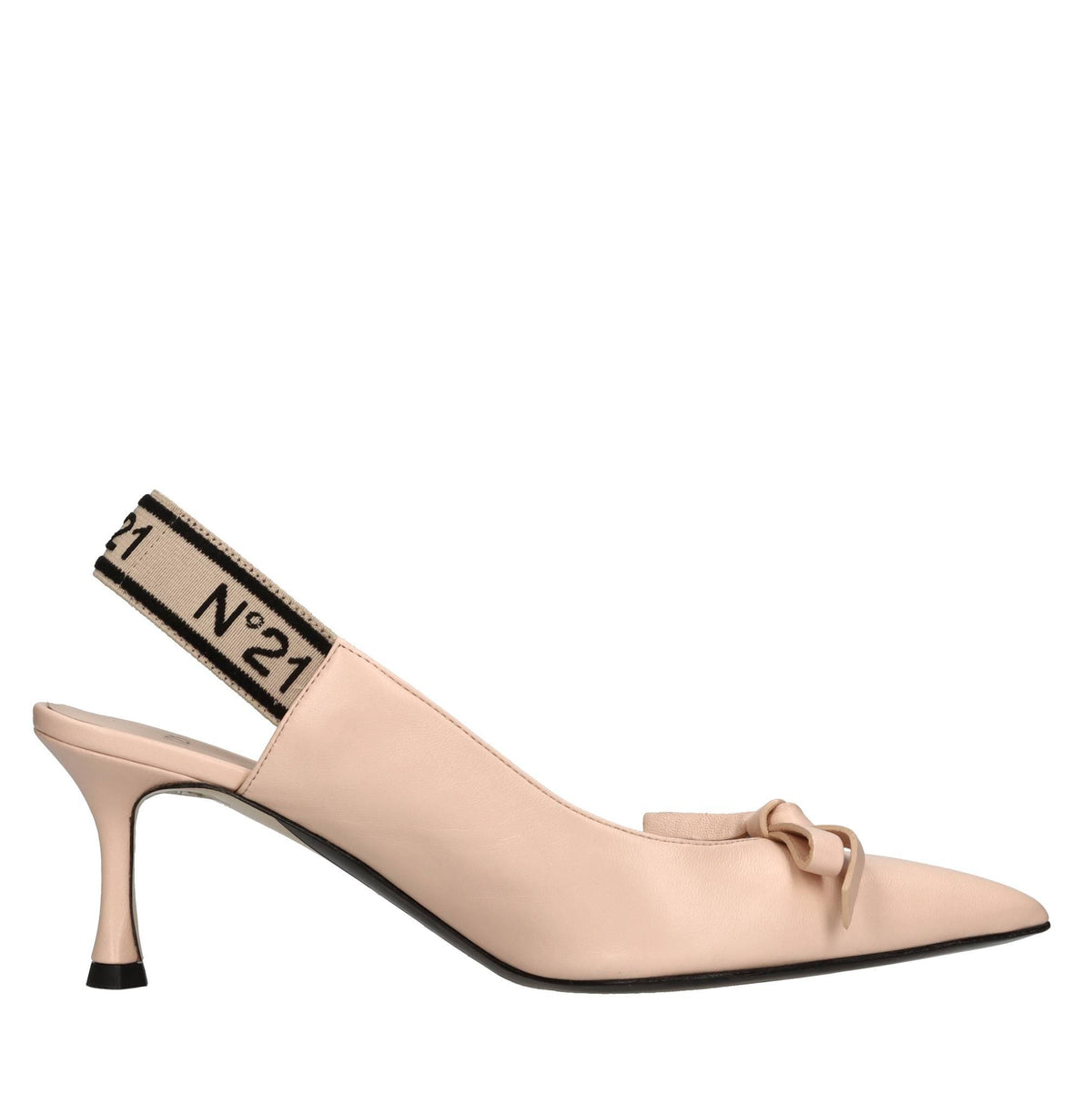Décolleté slingback in pelle 