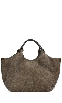 Borsa in camoscio e pelle 
