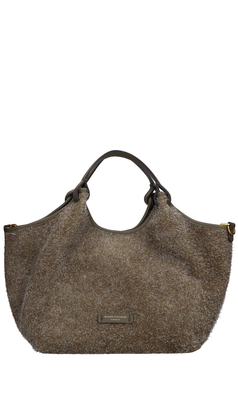 Borsa in camoscio e pelle 