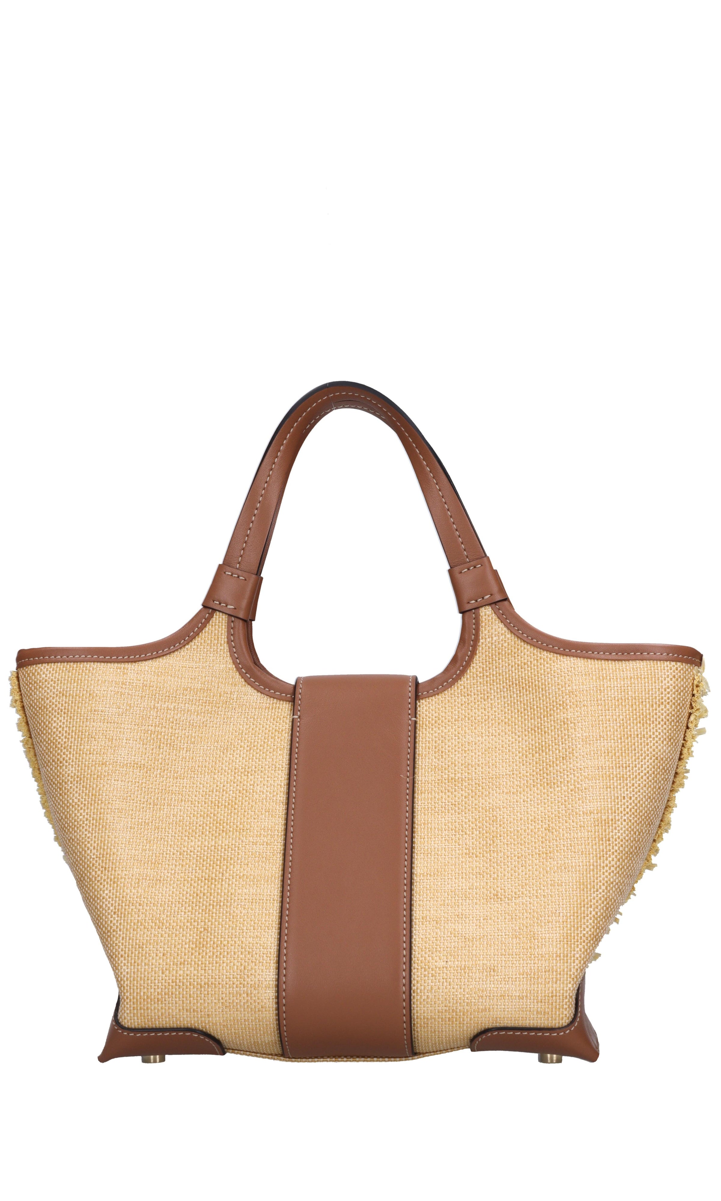 Borsa Grand Vivier in pelle e rafia 