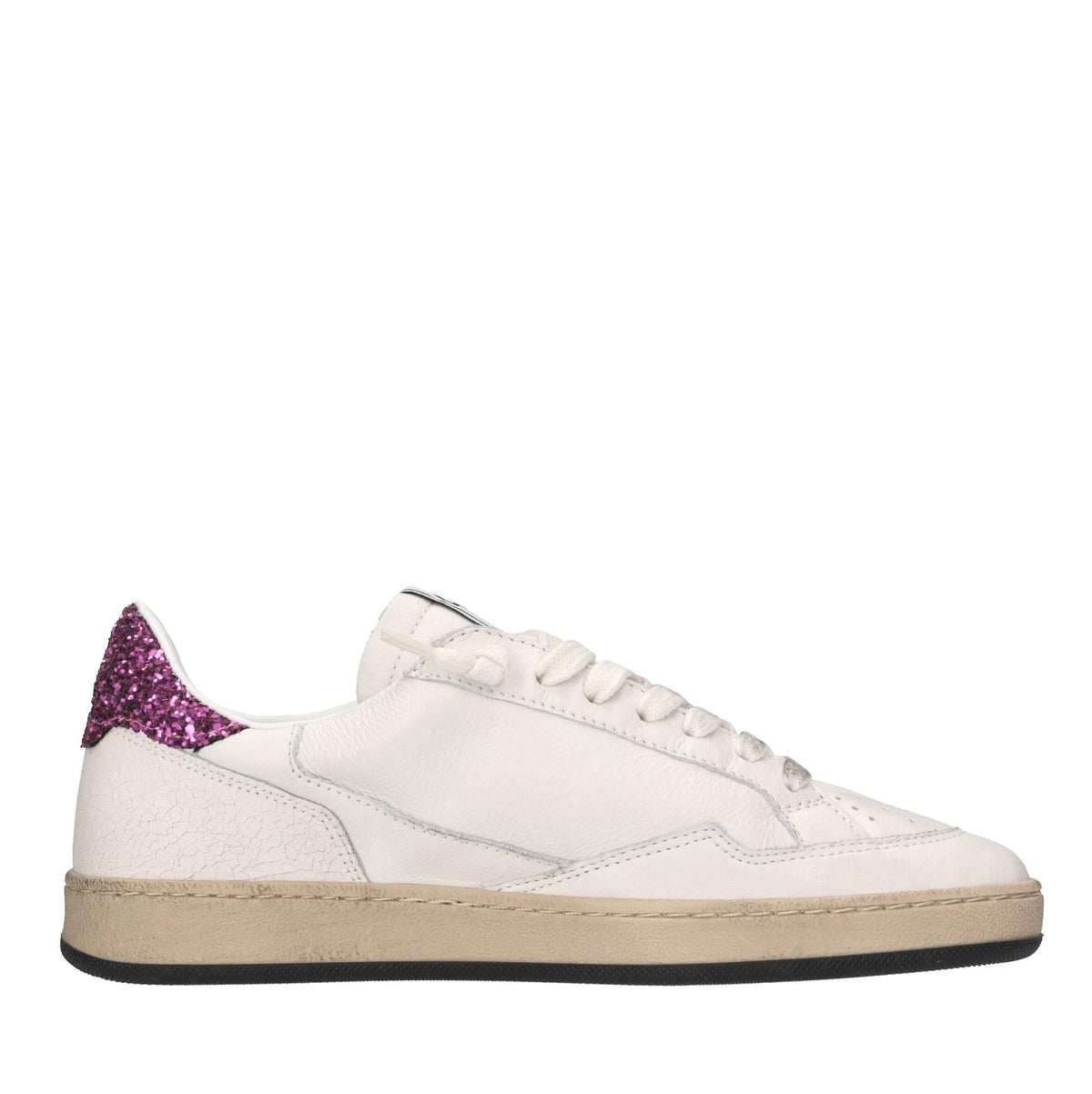 Sneakers in pelle e glitter 