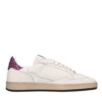 Sneakers in pelle e glitter 