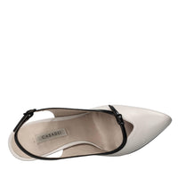 Décolleté slingback in pelle 