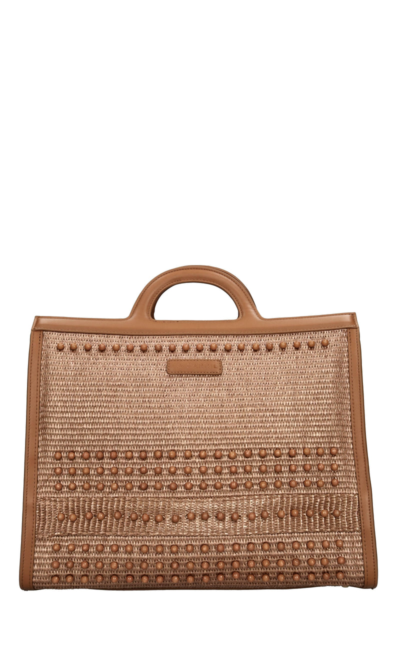 Borsa malibu in ecopelle e rafia 