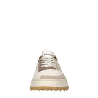 Sneakers in pelle e tessuto 
