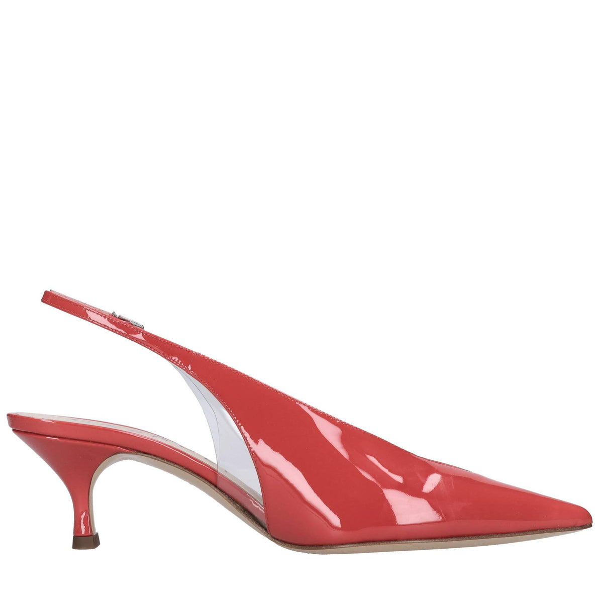 Décolleté Slingback in vernice e plexi 