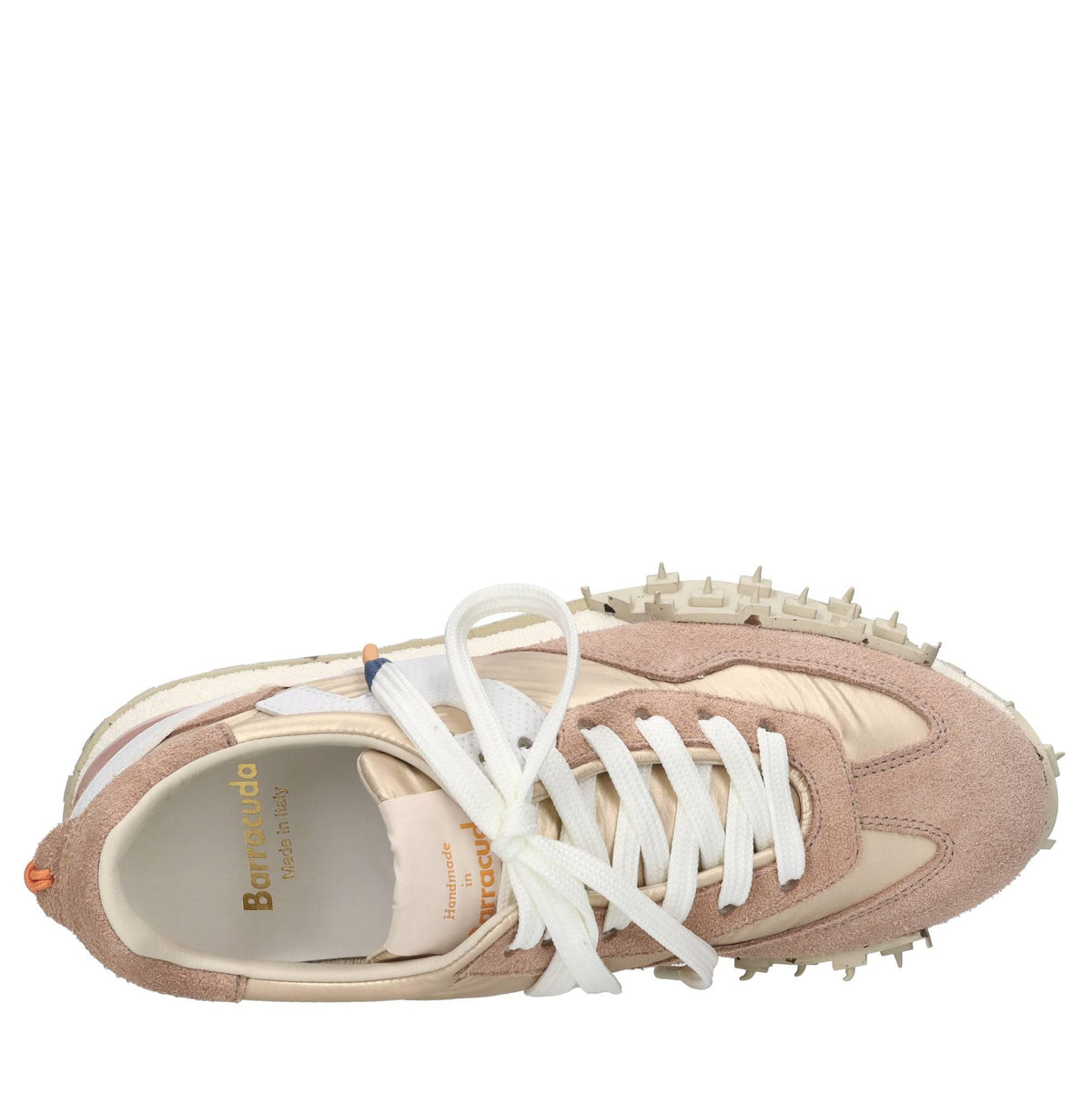 Sneakers in camoscio, pelle e tessuto 