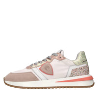 Sneakers in pelle e tessuto 