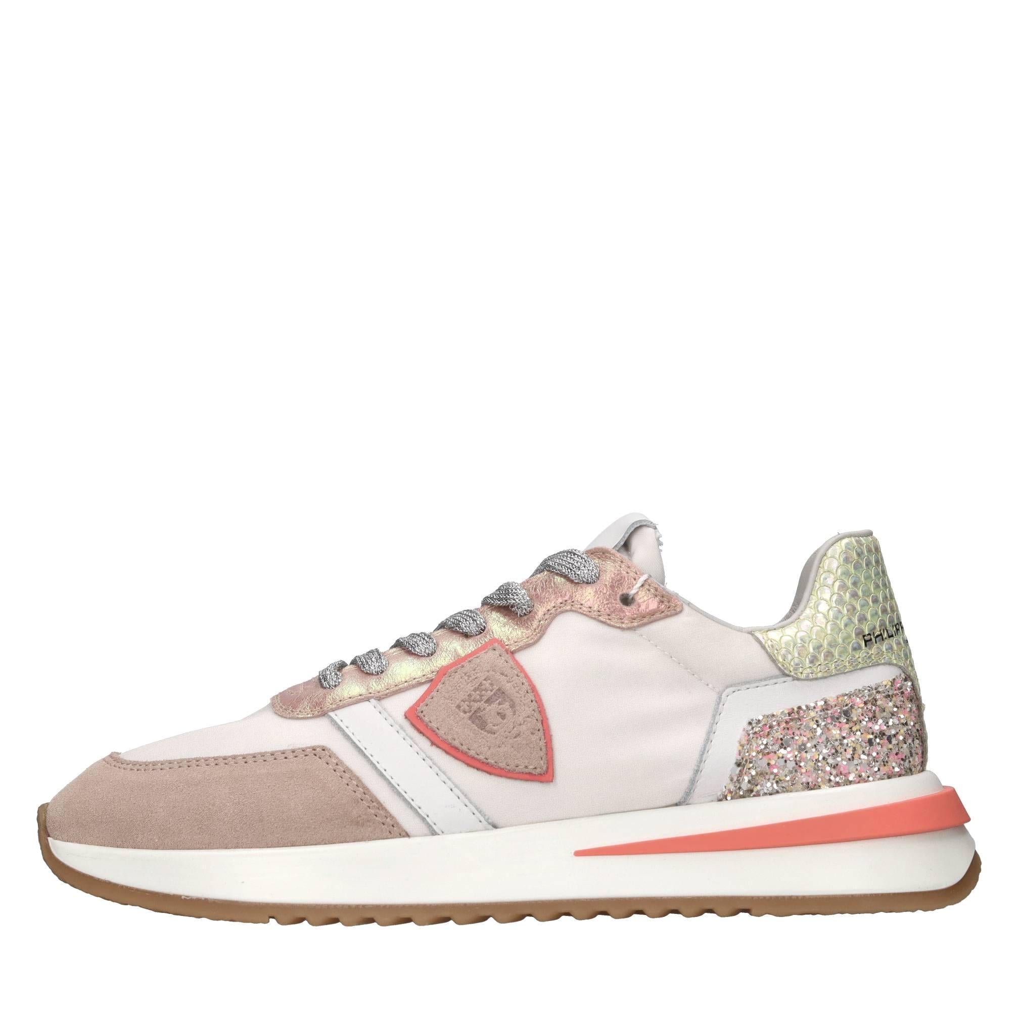 Sneakers in pelle e tessuto 